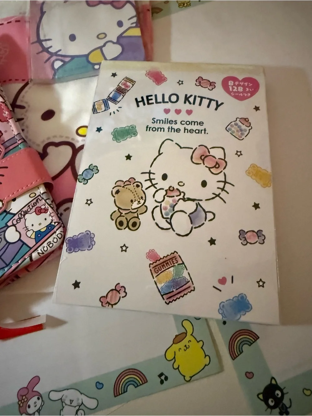 Hello Kitty Pink Kids Drawstring Bag & Notebook Set